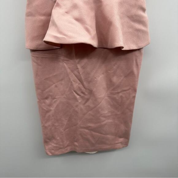 Alice + Olivia Pink Tracey Peplum Sheath Sleeveless Designer Dress Size 4 - Picture 4 of 9
